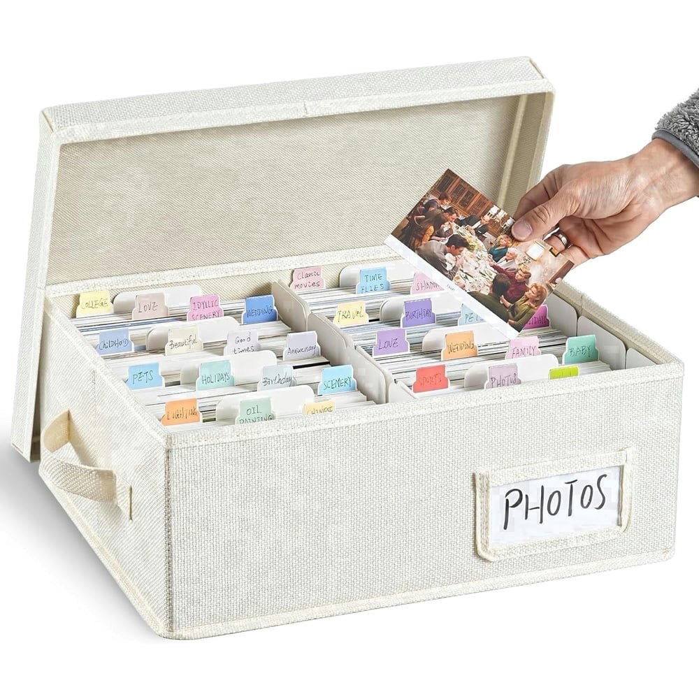 Vozogo Photo Storage Box with Dividers: $16.98