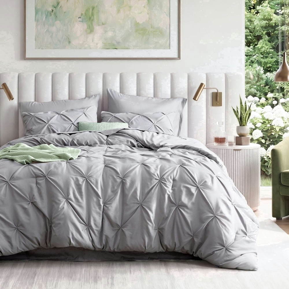 Bedsure Queen Pinch Pleat Comforter Set 7-Piece: $26.99 Bedsure Queen Pinch Pleat Comforter Set 7-Piece: $26.99