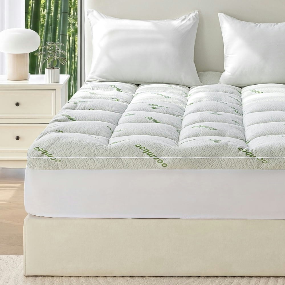 Sleep Zone Queen Bamboo Mattress Topper: $46.99 Sleep Zone Queen Bamboo Mattress Topper: $46.99