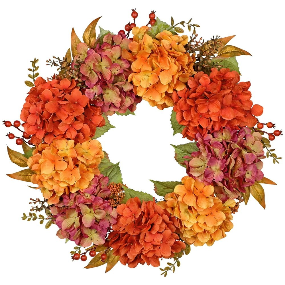 Briful 24-inch Hydrangea Artificial Floral Wreath: $35.99