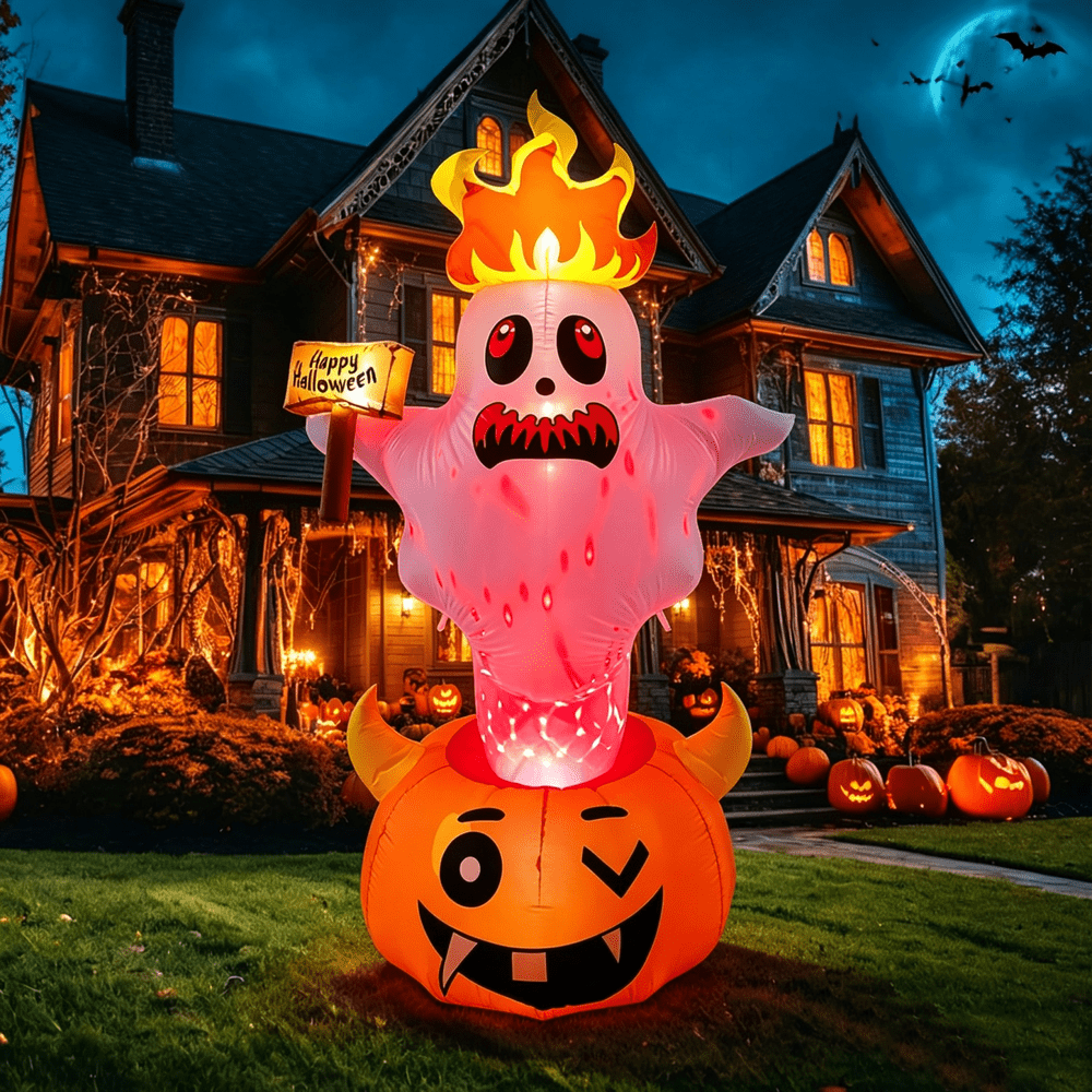 8-Foot Halloween Inflatable Decoration with LED Lights: $37.89