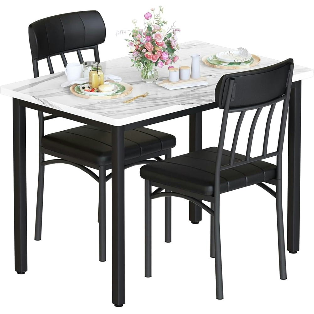 Mooseng 3-Piece Dining Table and Chair Set: $129.96 Mooseng 3-Piece Dining Table and Chair Set: $129.96
