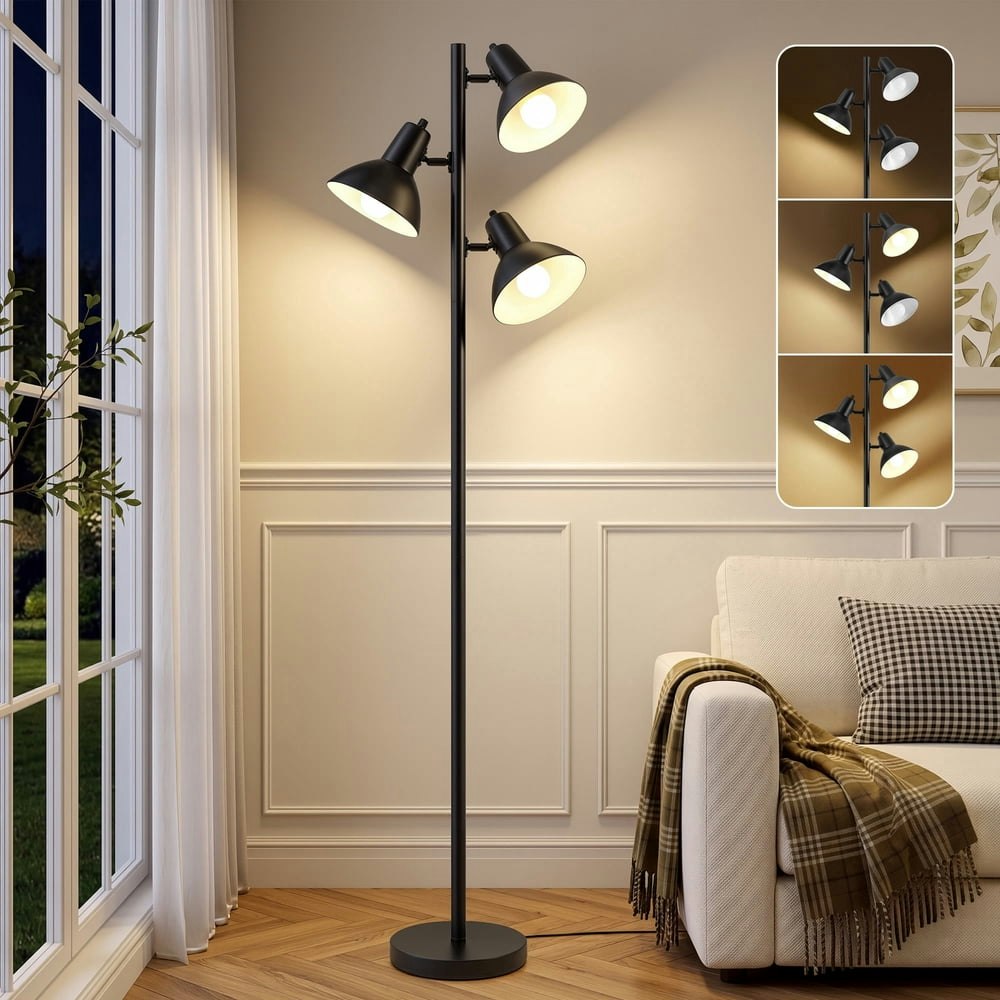 Natyswan 3-Head Adjustable Tree Floor Lamp: $41.99