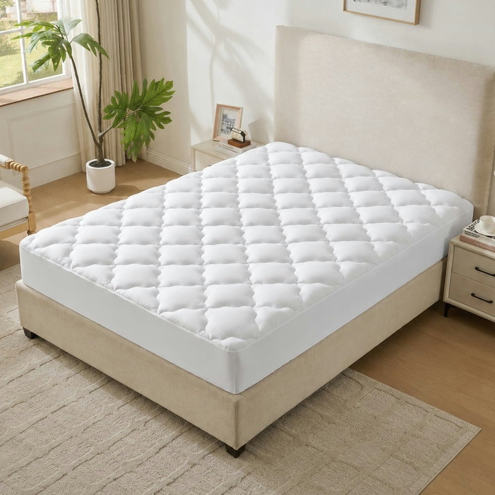 Royalbear Queen Size Quilted Fitted Mattress Topper Pad: $19.49 Royalbear Queen Size Quilted Fitted Mattress Topper Pad: $19.49