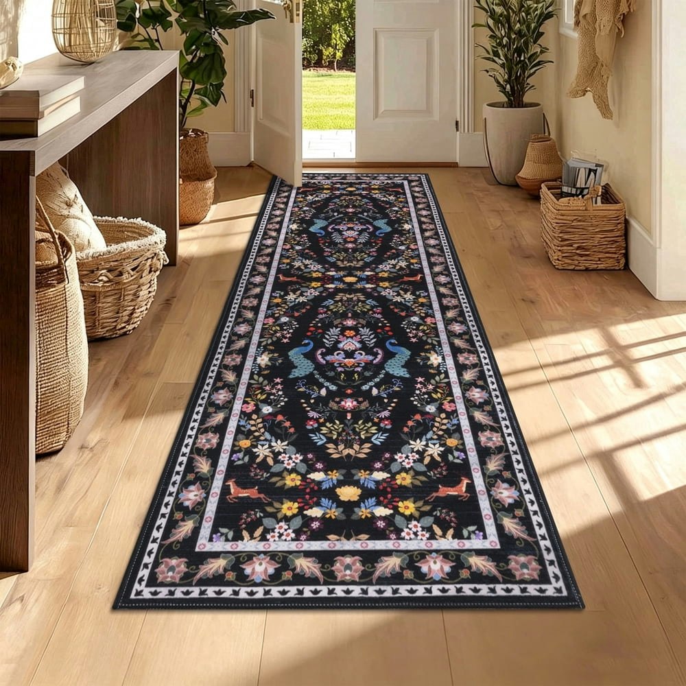 Ileading 2x6-Foot Boho Floral Runner Rug: $18.99