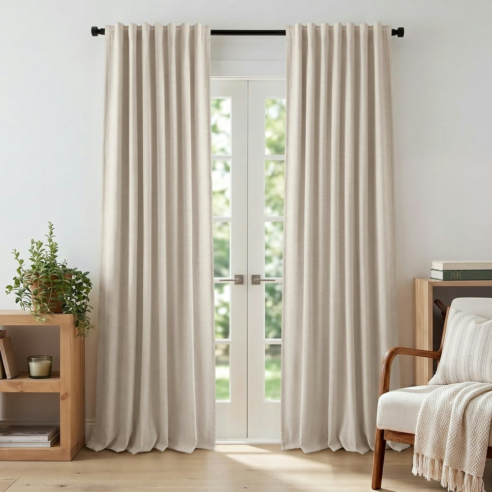 KoshiMe 52x84-Inch Blackout Faux Linen Curtains 2-Pack: $37.99 KoshiMe 52x84-Inch Blackout Faux Linen Curtains 2-Pack: $37.99