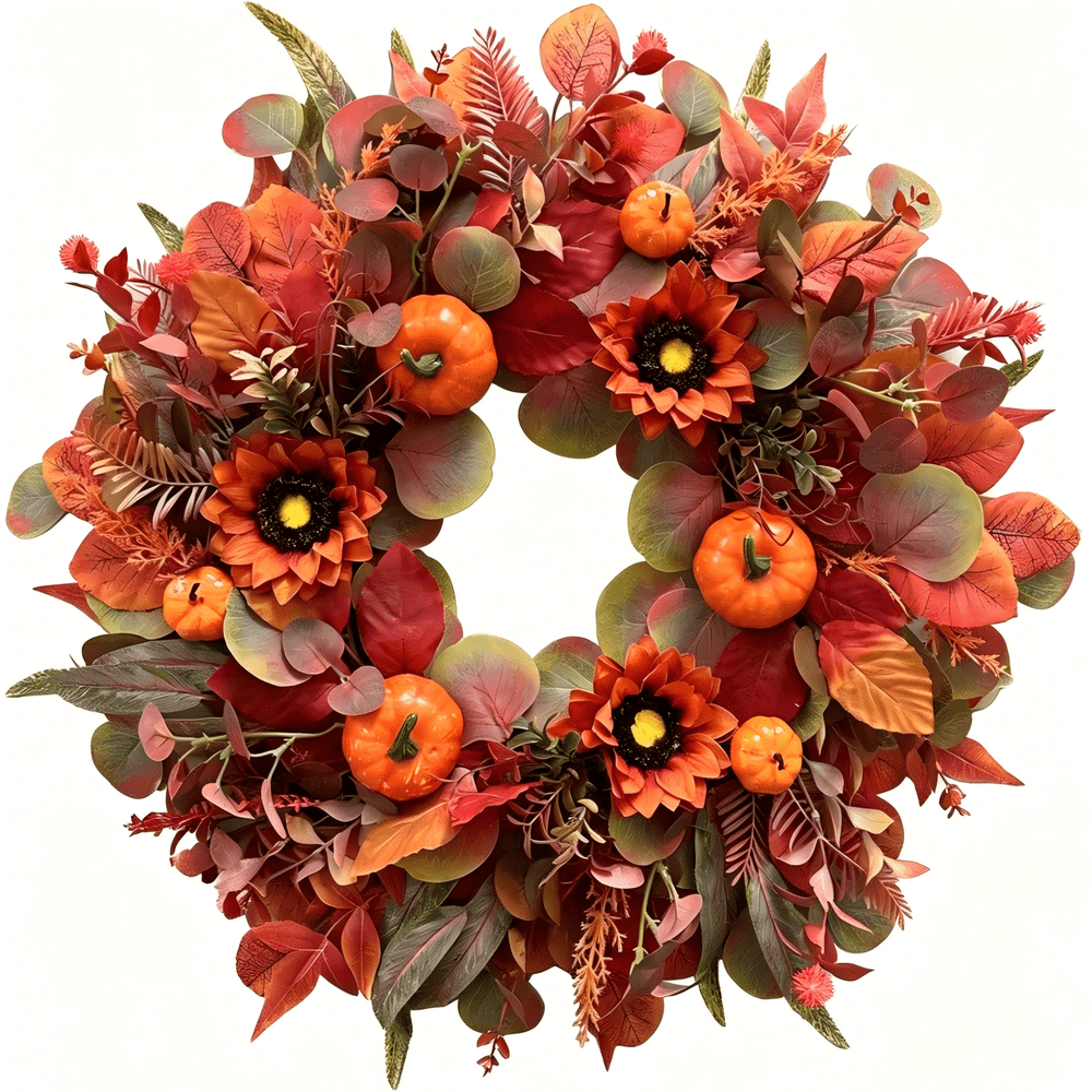 22-Inch Artificial Autumn Harvest Wreath: $23.99 22-Inch Artificial Autumn Harvest Wreath: $23.99