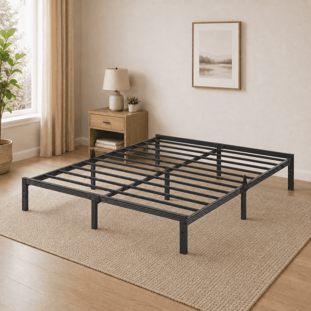 Bedsnus 14-Inch Queen Heavy Duty Metal Platform Bed Frame: $57