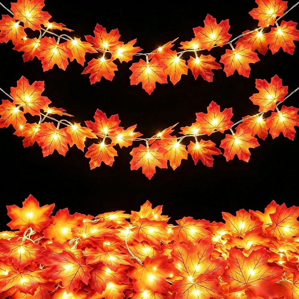 Scidweet 60-Foot 120-LED Fall Maple Leaf Garland 6-Pack: $21.89 Scidweet 60-Foot 120-LED Fall Maple Leaf Garland 6-Pack: $21.89