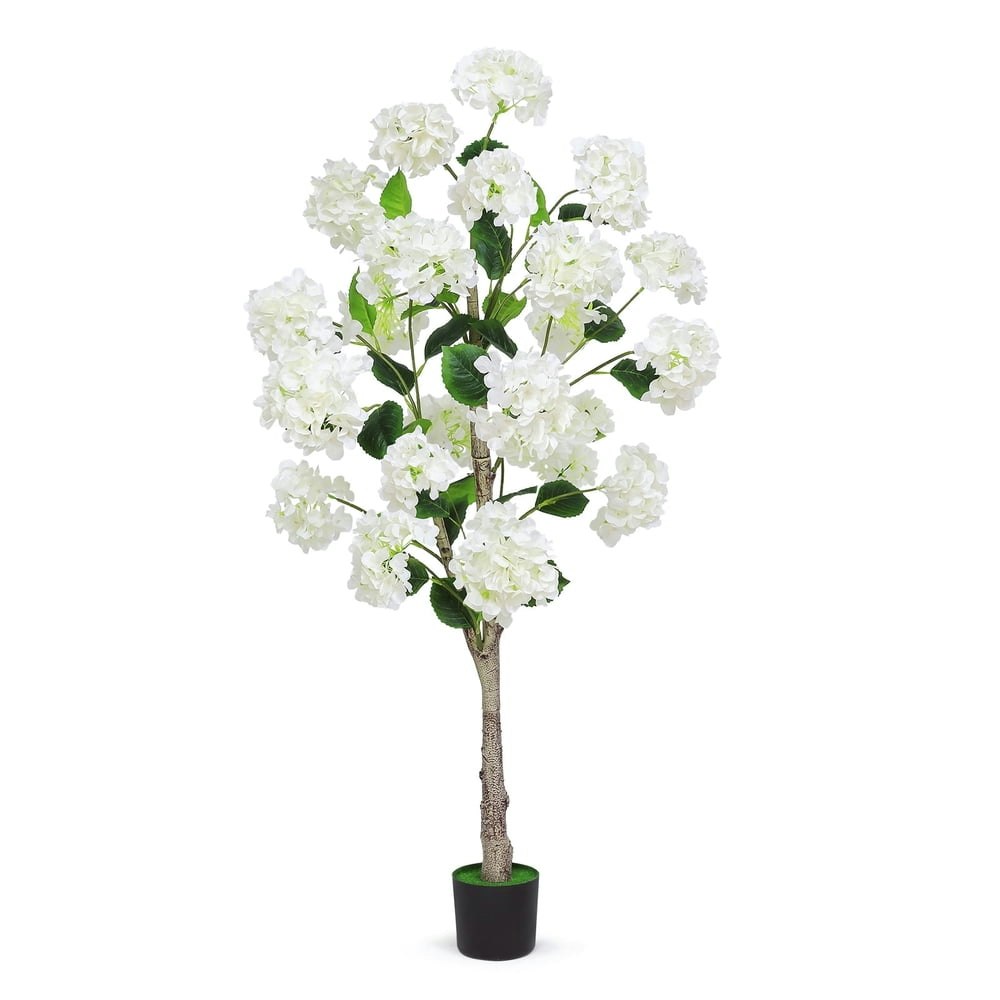 4-Foot Artificial White Hydrangea Tree: $32.29