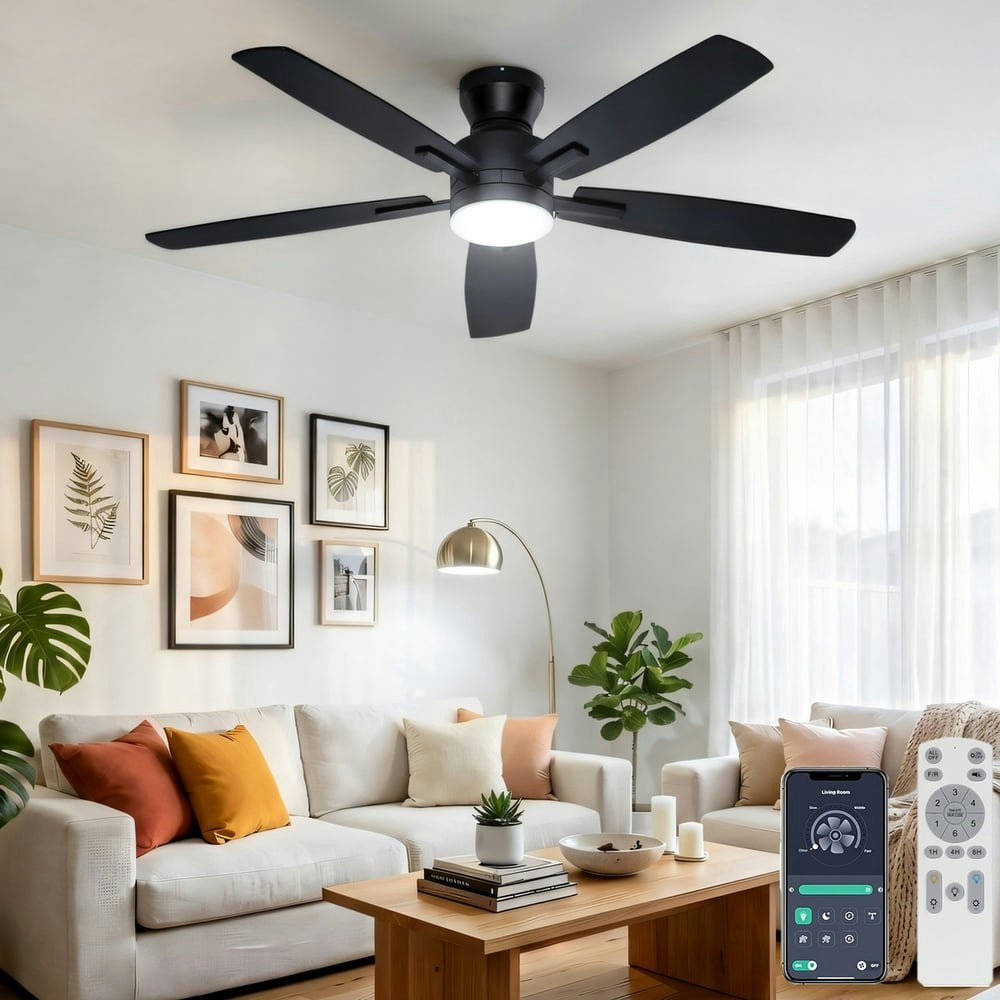 Ohniyou 52-Inch Low Profile Ceiling Fan with Light: $59.98 Ohniyou 52-Inch Low Profile Ceiling Fan with Light: $59.98