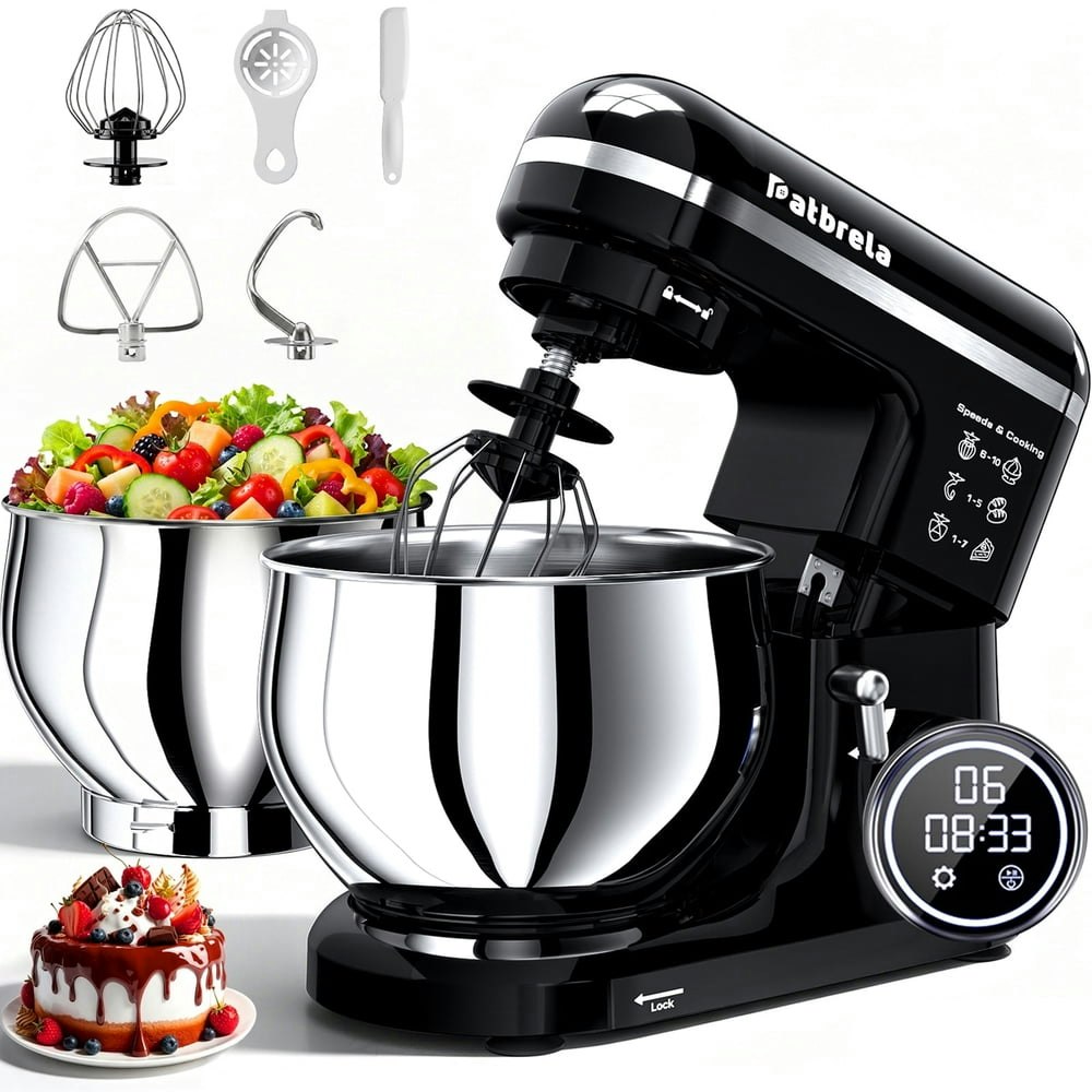 Patbrela 5.3qt and 3.5qt Dual-Bowl 10-Speed Electric Stand Mixer: $85.98 Patbrela 5.3qt and 3.5qt Dual-Bowl 10-Speed Electric Stand Mixer: $85.98