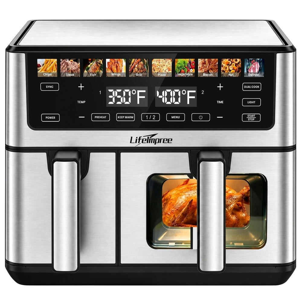 LifeImpree 11-Quart Dual Basket Air Fryer: $99.99