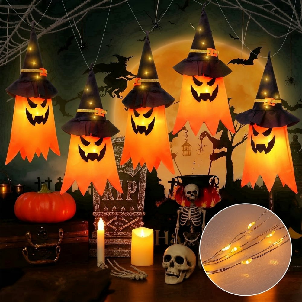 Scidweet Halloween Lighted Ghost Witch Hat 5-Pack: $14.39 Scidweet Halloween Lighted Ghost Witch Hat 5-Pack: $14.39