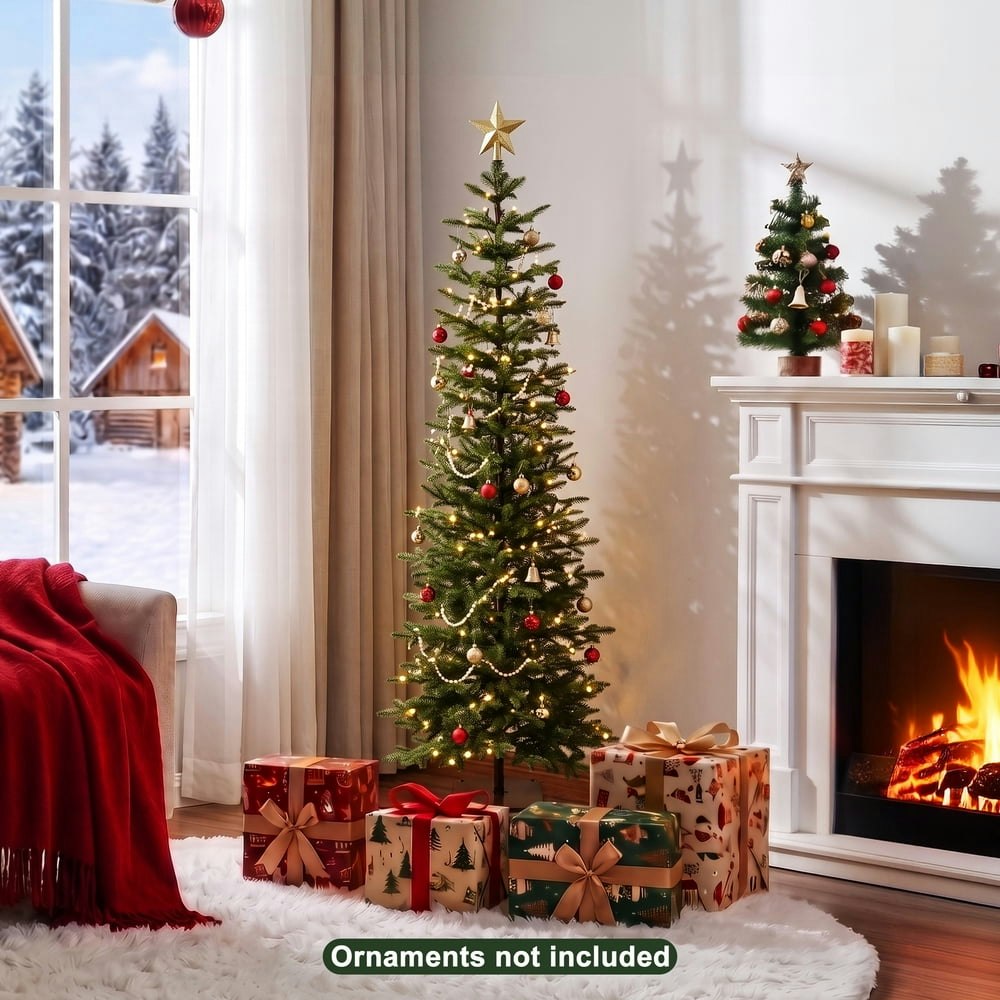 Dr. Planzen 6-Foot Prelit Slim Artificial Christmas Tree: $69.99