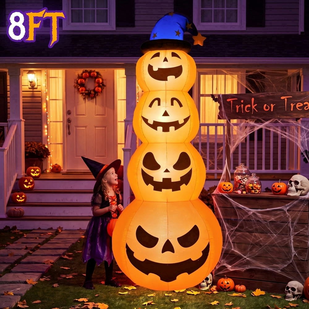 8-Foot Halloween Pumpkin Stack Inflatable Decoration: $45.97 8-Foot Halloween Pumpkin Stack Inflatable Decoration: $45.97