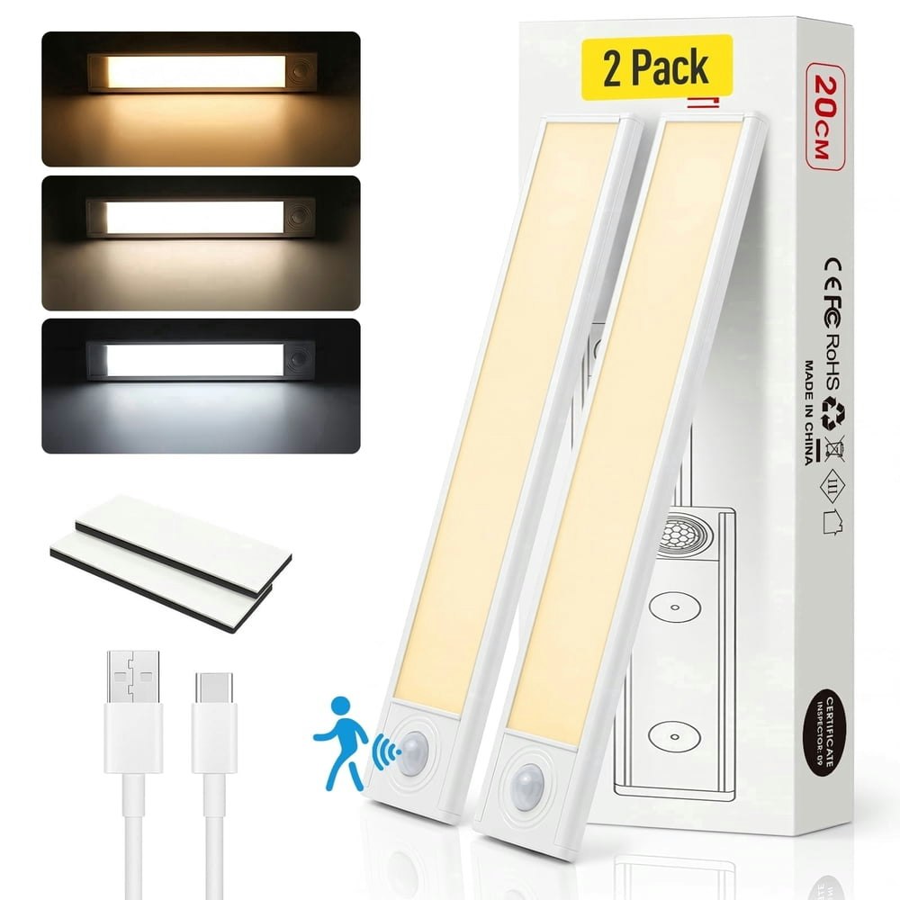 Jionchery Motion Sensor Under Cabinet Lights 2-Pack: $13.99