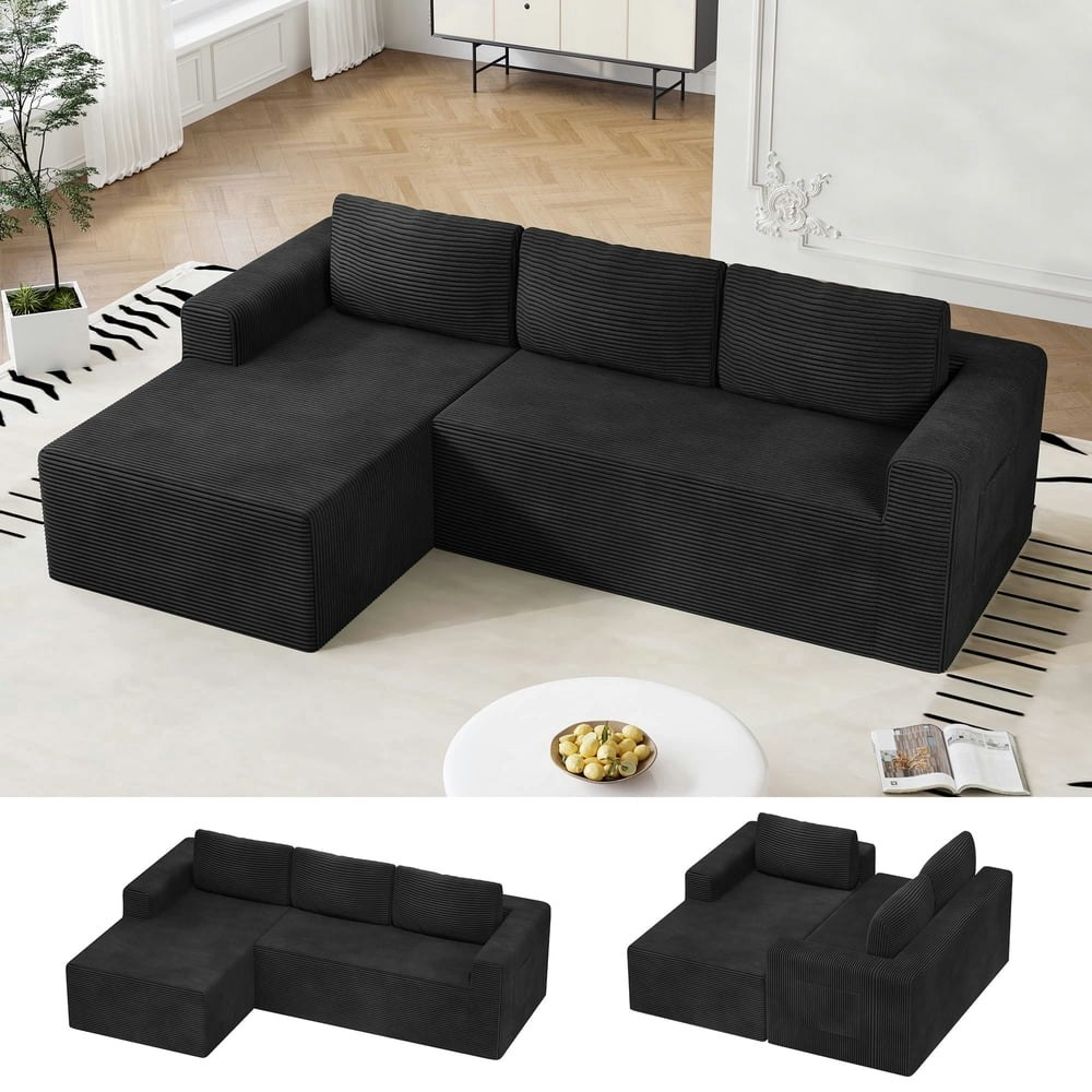 94.5-Inch Modular L-Shaped Sectional Sofa: $299.88