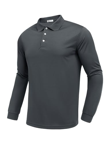 Pinspark Men's Long Sleeve Quick-Dry Golf Polo Shirt: $6.49