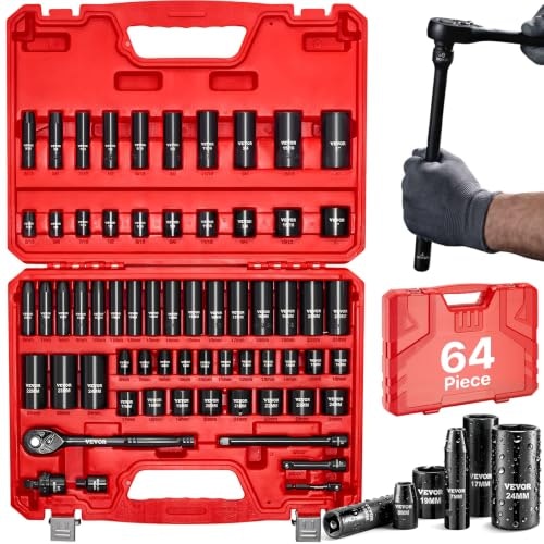 Vevor 3/8-Inch Drive 64-Piece Impact Socket Set: $52.08