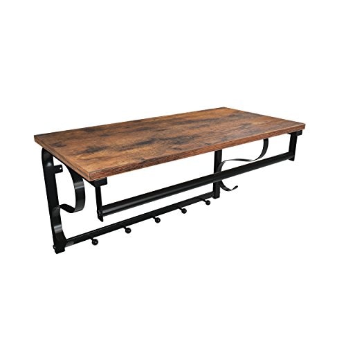 Vasagle Wall-Mounted Coat Rack with Shelf and 5 Hooks: $25.49
