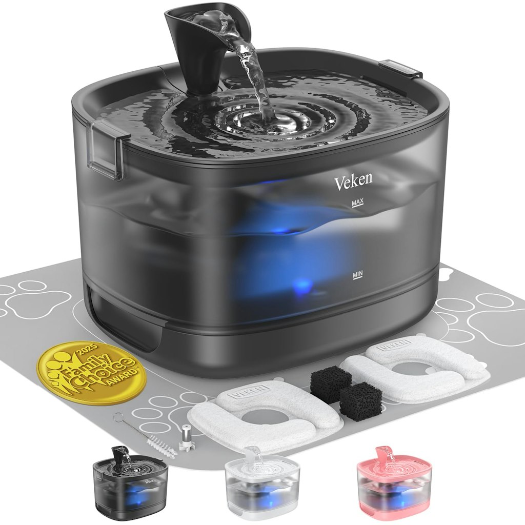Veken 85-oz. Cat Water Fountain w/ Detachable Tank: $18
