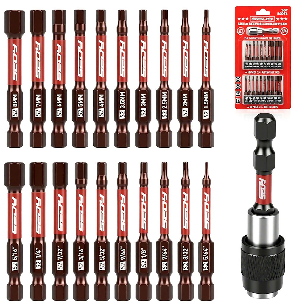 21-Piece 2.5" Hex Head Allen Wrench Drill Bit Set: $6.99 21-Piece 2.5" Hex Head Allen Wrench Drill Bit Set: $6.99
