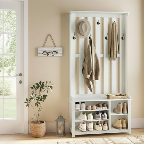 Vasagle Hall Tree with Bench and Shoe Storage: $96.97