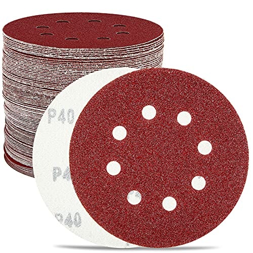 Hychika 5-inch 8-Hole Sanding Disc Assortment 100-Pack: $12.60