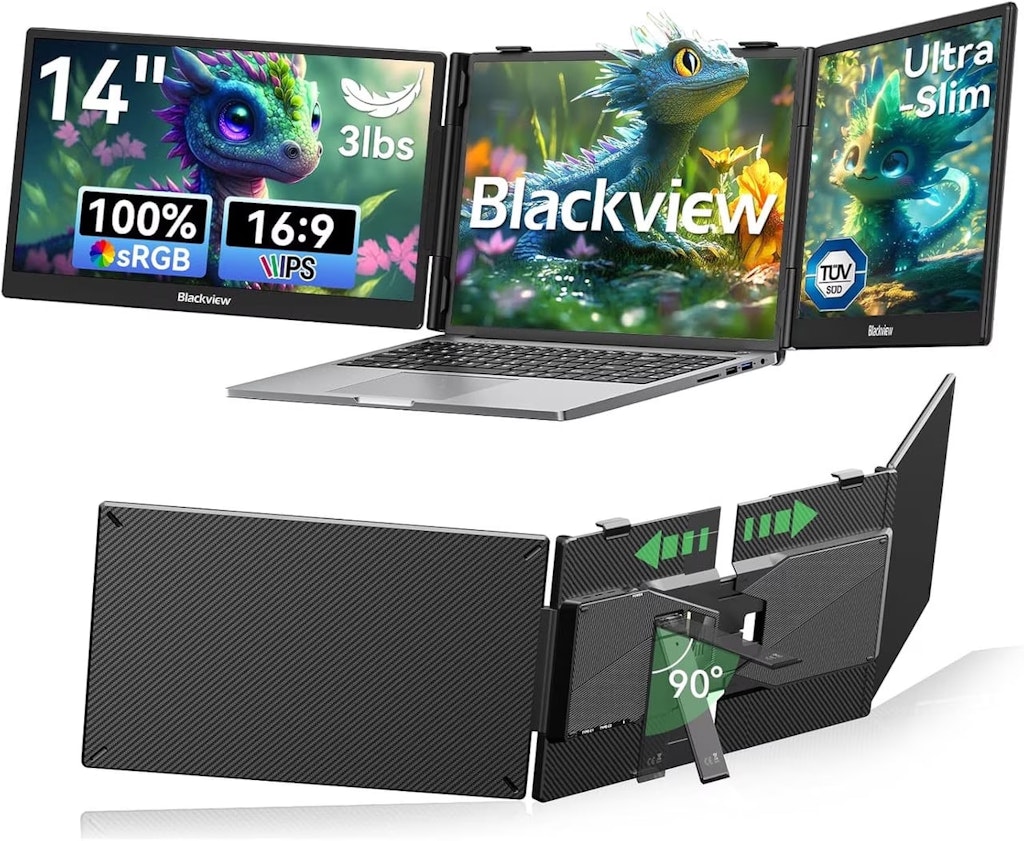 Blackview 14" Triple Laptop Screen Extender: $156.36