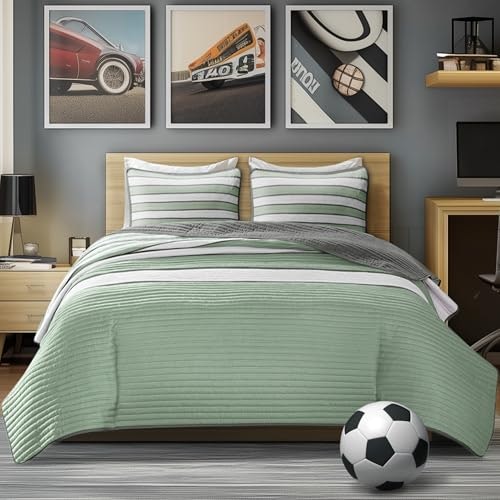 Comfort Spaces Striped Twin XL Quilt Set 2-Pack: $22.19 Comfort Spaces Striped Twin XL Quilt Set 2-Pack: $22.19