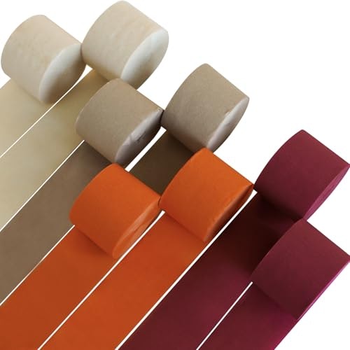 PartyWoo 8-Pack Orange Crepe Paper Streamers: $6.31