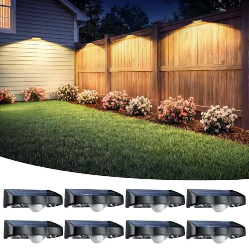 Nibuuecer Solar Motion-Sensor Fence Lights 8-Pack: $21.99