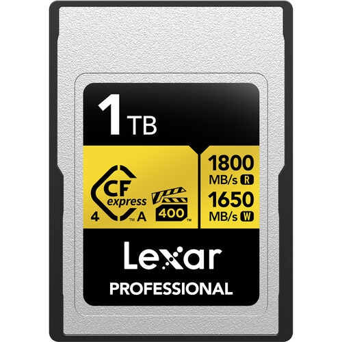 Lexar Professional GOLD 1TB CFexpress 4.0 Type A Memory Card: $480 in cart