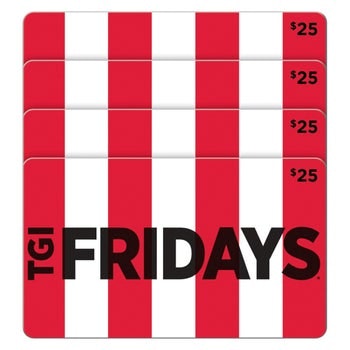 Four $25 TGI Friday's Gift Cards ($100 Value): $80