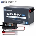 Eco-Worthy 3584Wh 12V 280Ah LiFePO4 Battery w/ Charger for $246 + free shipping