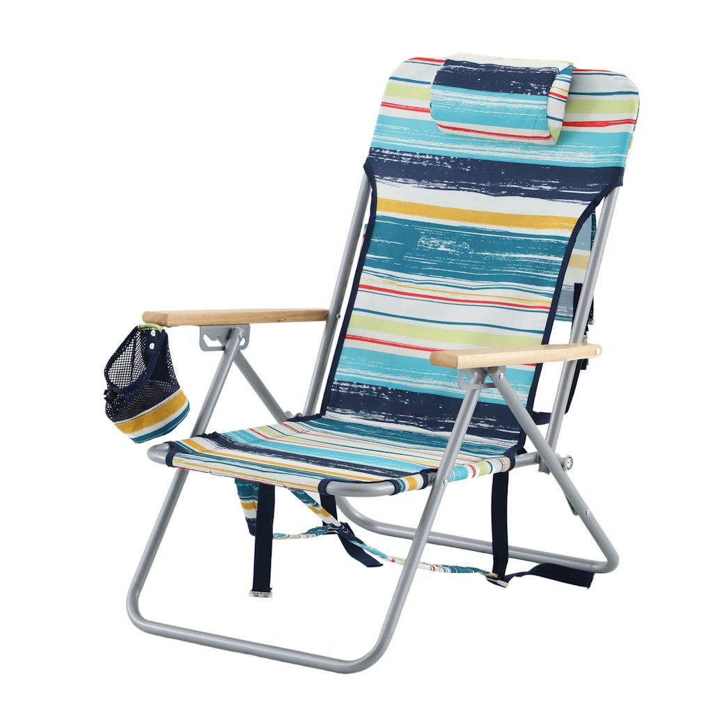 Style Selections Polyester Multi-Stripe Folding Beach Chair: $20