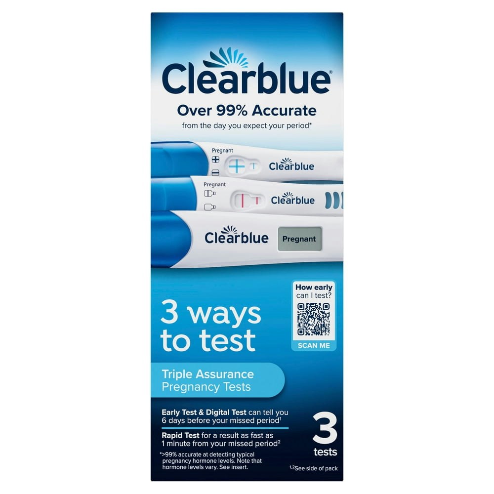 Clearblue Triple Assurance Pregnancy Test 3-Pack: $14.99