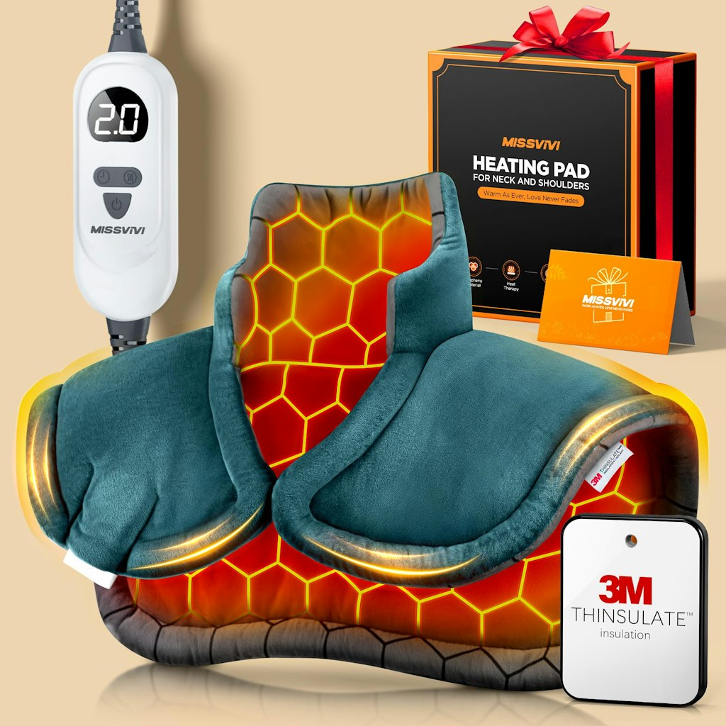 Graphene-Infused Weighted Heating Pad for Neck & Shoulders: $36