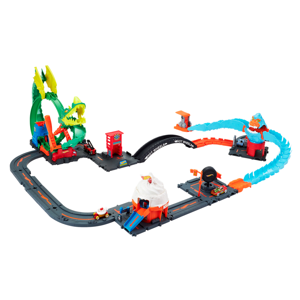 Hot Wheels City Bundle: 4 Playsets & 4 Cars: $30