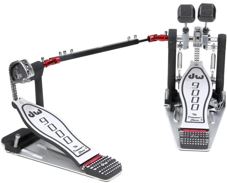 DW 9000 Series Double Bass Drum Pedal: $685