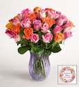 Sorbet Roses Bouquet w/ Free Vase for $45 + free shipping w/ Passport membership