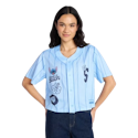 Stitch Women's Graphic Cropped Baseball Jersey Top for $7 + free shipping w/ $35