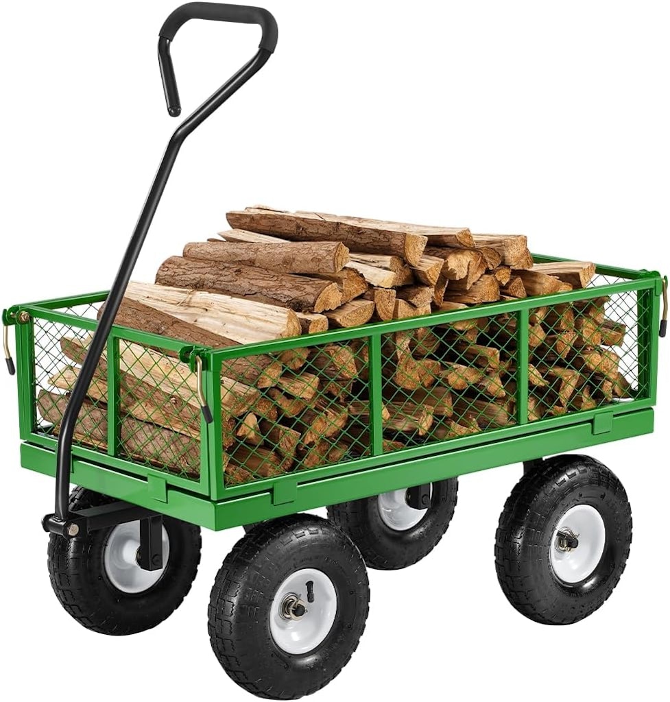 Vevor 680-lb. Steel Garden Cart: $56