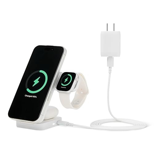 Amazon Basics 25W 3-in-1 MagSafe Qi2 Wireless Charging Station: $41.99