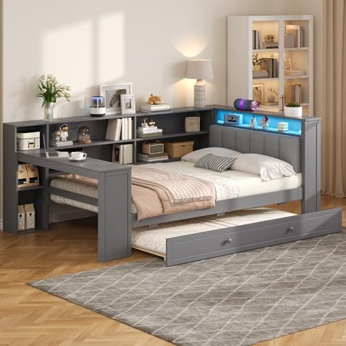 Merax Twin Daybed with Trundle, Desk, and Storage: $426.23 Merax Twin Daybed with Trundle, Desk, and Storage: $426.23
