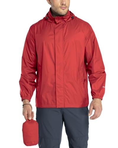 33,000ft Men's Packable Lightweight Waterproof Rain Jacket: $31.43