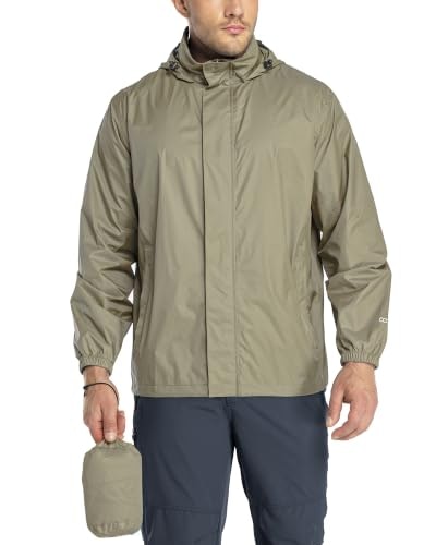 33,000ft Men's Packable Lightweight Waterproof Rain Jacket: $33.99