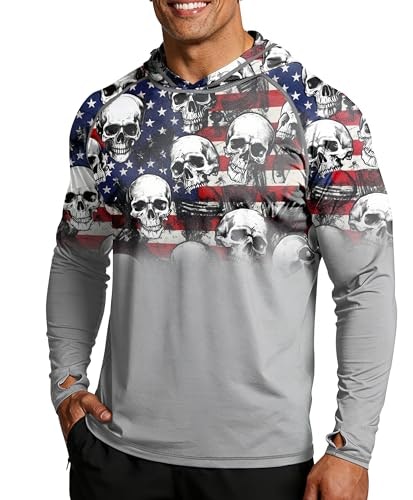WeligU Men's American Flag UPF 50+ Fishing Hoodie: $19.98 WeligU Men's American Flag UPF 50+ Fishing Hoodie: $19.98
