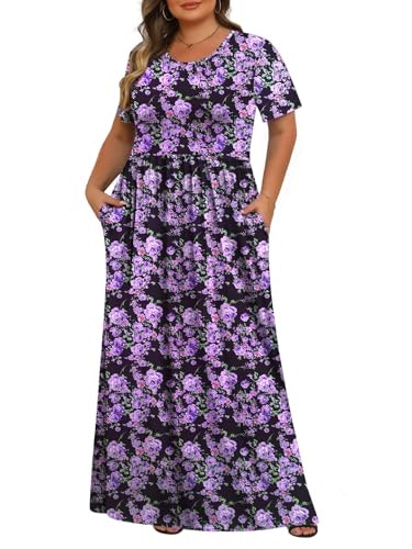 Tencede Women's Plus Size Floral Maxi Dress with Pockets: $26.99 Tencede Women's Plus Size Floral Maxi Dress with Pockets: $26.99